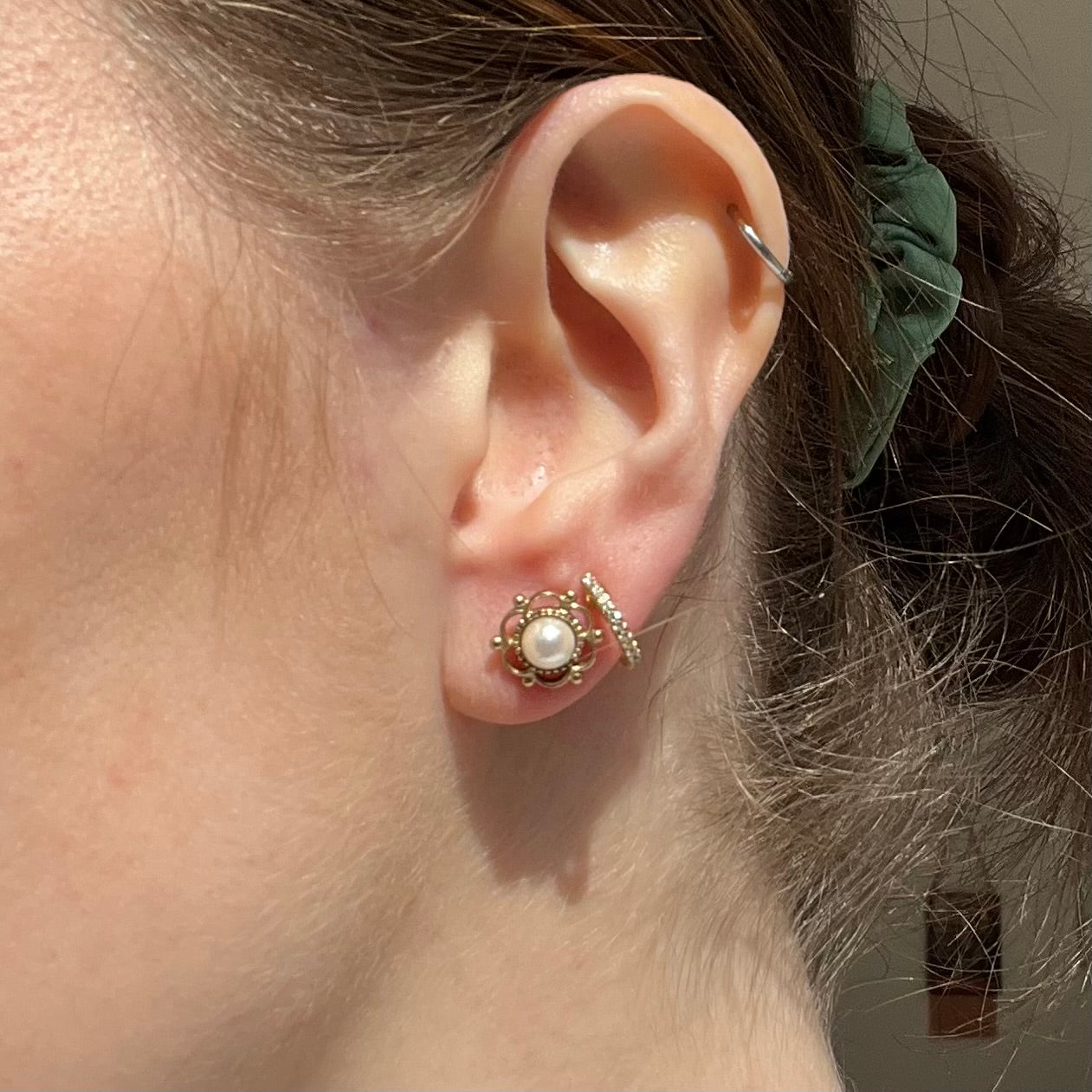 Vintage Cultured Pearl Stud Earrings