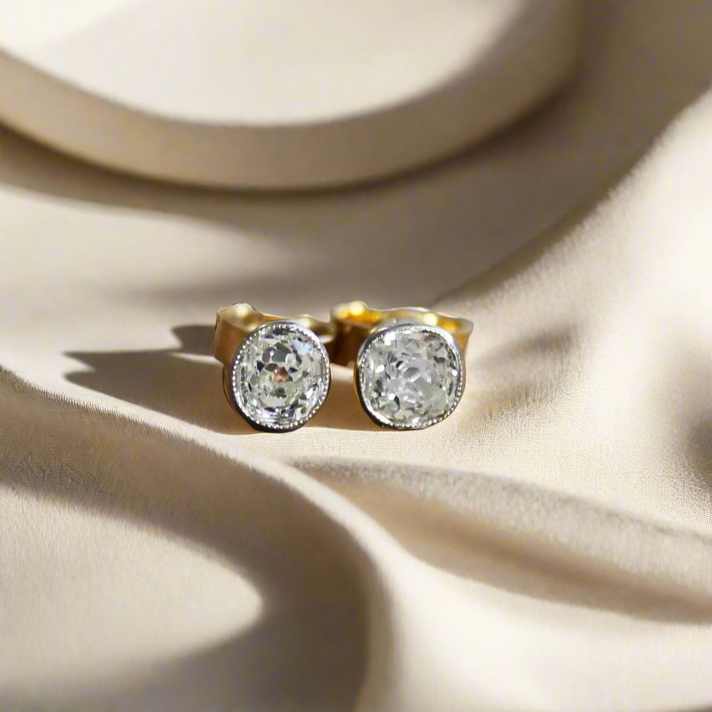 Diamond platinum hot sale stud earrings